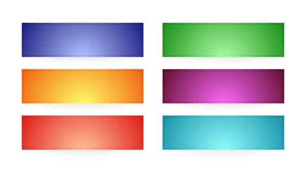 Conjunto de seis botones coloridos modernos — Vector de stock