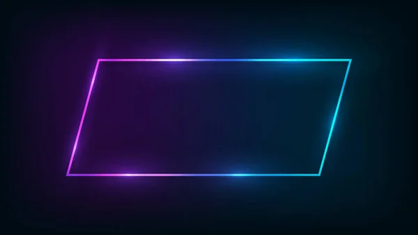 Bingkai Neon dengan efek bersinar - Stok Vektor