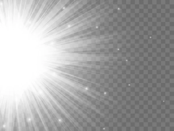 透明な背景に太陽光 — ストックベクタ