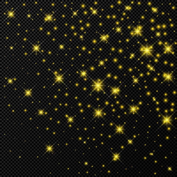 Goldkulisse mit Sternen und Staubfunkeln — Stockvektor