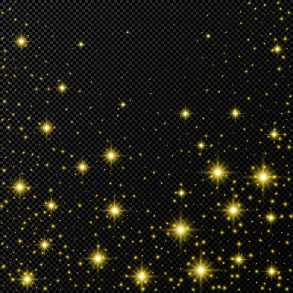 Goldkulisse mit Sternen und Staubfunkeln — Stockvektor