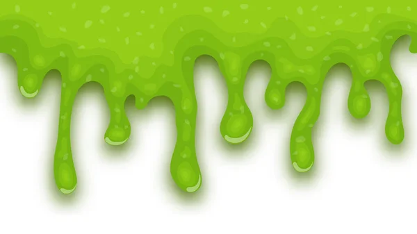 Green dripping liquid slime — Stock Vector