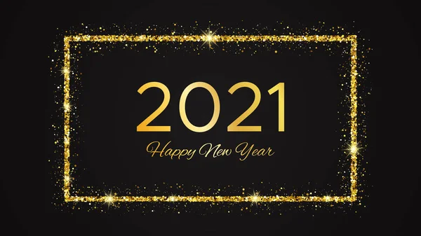 2021 Happy New Year fond d'or — Image vectorielle
