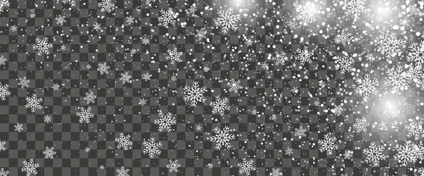 Nieve y caída de copos de nieve — Vector de stock