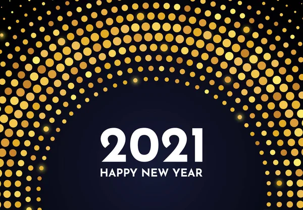 2021 Happy New Year of gold glitter pattern — Stock Vector
