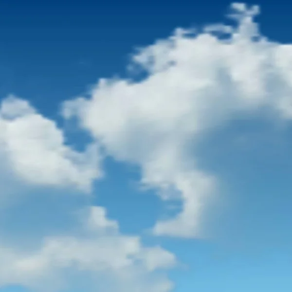 Latar belakang alami dengan awan di langit biru - Stok Vektor