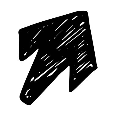 Siyah el çizilmiş ok