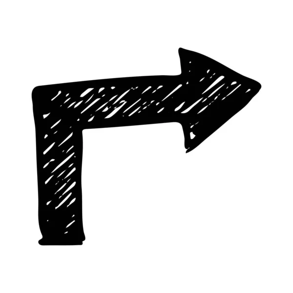 Flecha desenhada mão preta —  Vetores de Stock