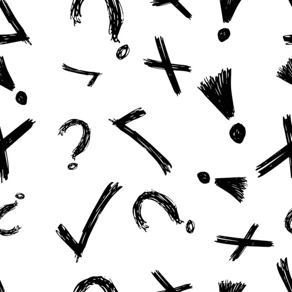 Sömlöst mönster med handritade symboler — Stock vektor
