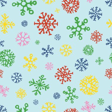 Elle çizilen kar tanelerinin kusursuz arkaplanı