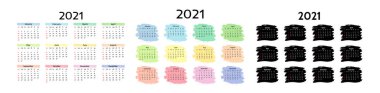 2021 takvimi beyaz arkaplanda izole edildi