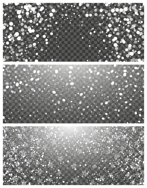 Chute de neige et chutes de flocons de neige — Image vectorielle