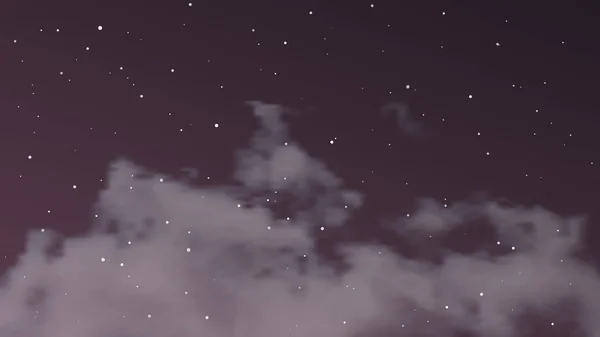 Cielo nocturno con nubes y muchas estrellas — Vector de stock