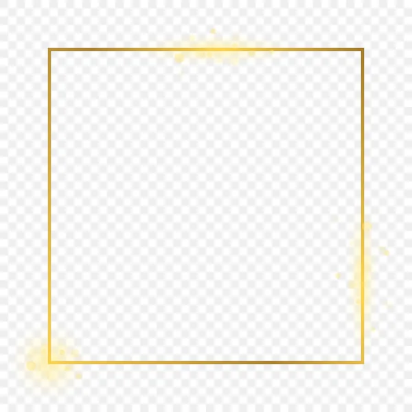 Золотая светящаяся квадратная рамка — стоковый вектор