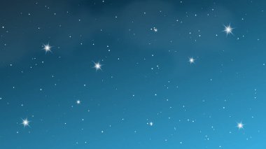 Bulutlu ve yıldızlı gece göğü