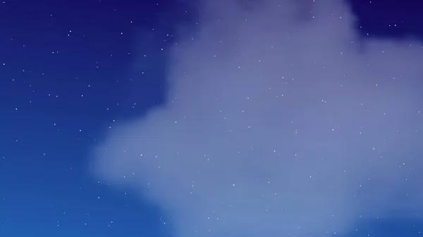 Noční obloha s mraky a mnoha hvězdami — Stockový vektor