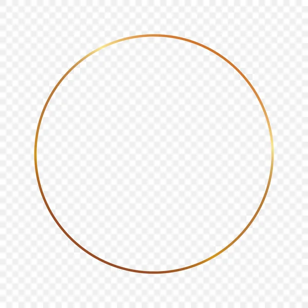 Zlatý zářící kruhový rám — Stockový vektor