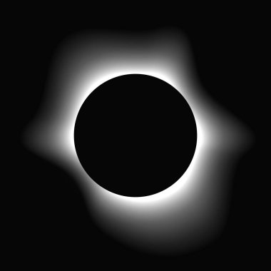 Çemberi gradyanla aydınlat. Siyah arkaplanda beyaz yuvarlak neon pankart var. Vektör illüstrasyonu