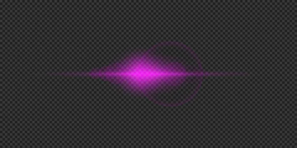 Световое Воздействие Бликов Объектива Фиолетовый Горизонтальный Светящийся Световой Эффект Звездопада — стоковый вектор