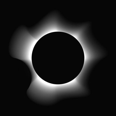 Çemberi gradyanla aydınlat. Siyah arkaplanda beyaz yuvarlak neon pankart var. Vektör illüstrasyonu