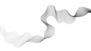 Beyaz zemin üzerinde gri dalga gradyan çizgileri olan soyut arkaplan. Modern teknoloji arka planı, dalga tasarımı. Vektör illüstrasyonu