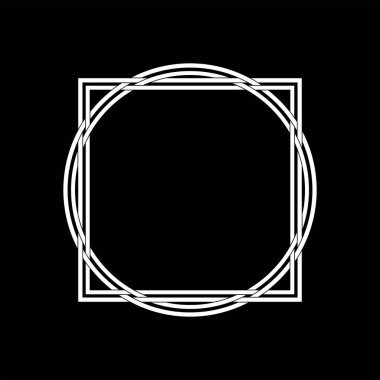Daire ve Kare Bileşimi, Düz ve Dokuma Biçimi, Logo Gramı, Kopyalama Alanı, Çerçeve Çalışması, Dekorasyon, Dekorasyon veya Grafik Tasarım Elemanı için kullanılabilir. Vektör İllüstrasyonu