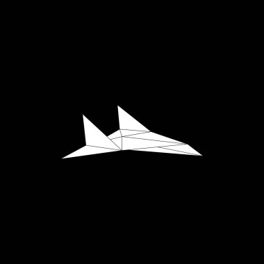 Aeroplane or Air Plane or Jet Aircraft Shape Inspired by Paper Origami Form, can use for Logo Gram, Pictogram, Website, Apps, or Graphic Design Element. Vector Illustration