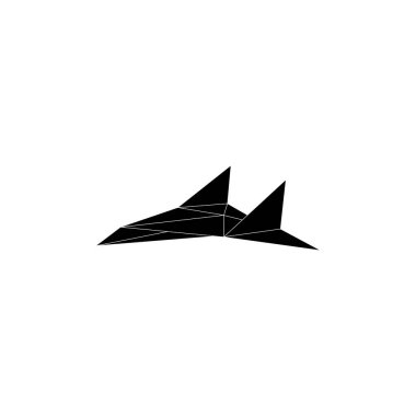 Aeroplane or Air Plane or Jet Aircraft Shape Inspired by Paper Origami Form, can use for Logo Gram, Pictogram, Website, Apps, or Graphic Design Element. Vector Illustration