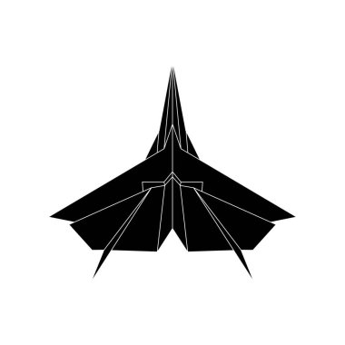 Aeroplane or Air Plane or Jet Aircraft Shape Inspired by Paper Origami Form, can use for Logo Gram, Pictogram, Website, Apps, or Graphic Design Element. Vector Illustration
