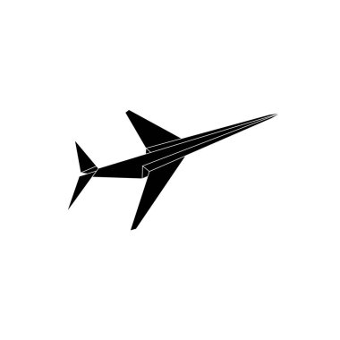 Aeroplane or Air Plane or Jet Aircraft Shape Inspired by Paper Origami Form, can use for Logo Gram, Pictogram, Website, Apps, or Graphic Design Element. Vector Illustration