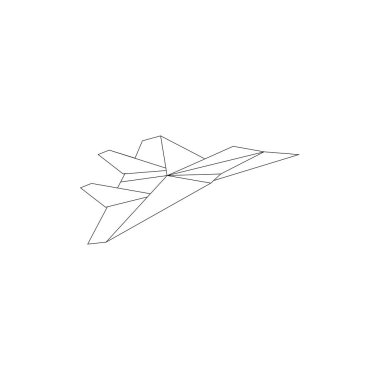 Uçak, Air Plane, Aircraft, Jet Polygonal Lines, Logo, Pictogram, Website, Apps veya Grafik Tasarım Elementi için kullanılabilir. Vektör İllüstrasyonu
