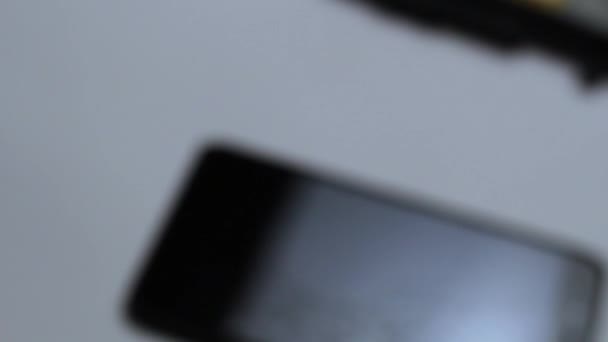 Złamane Ekranu Lcd Smartphone Wadliwe Smartphone Przybycia Placówki — Wideo stockowe