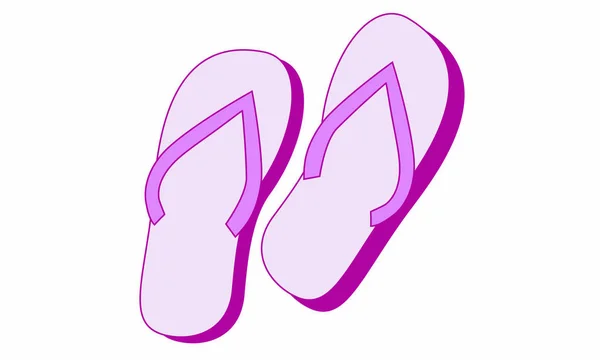 Illustration Beach Sandals Icon Pink Color — Stock Vector