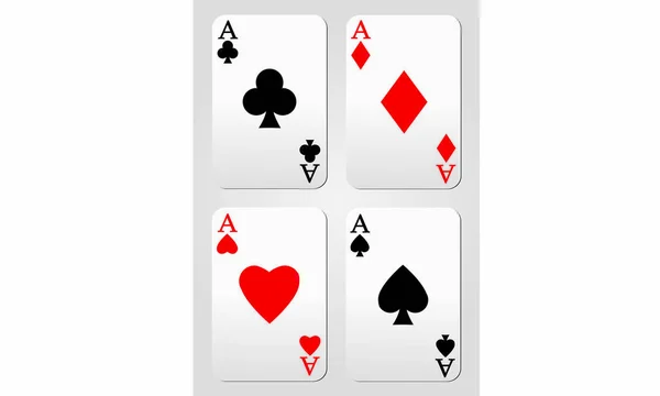 Jugando Las Cartas Ases Poker — Vector de stock