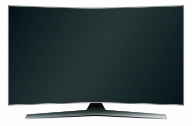 LCD ekran plazma. Modern Tv ekran izole kavisli