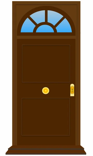 Wooden Door Entrance Object Front Color — Stock Vector