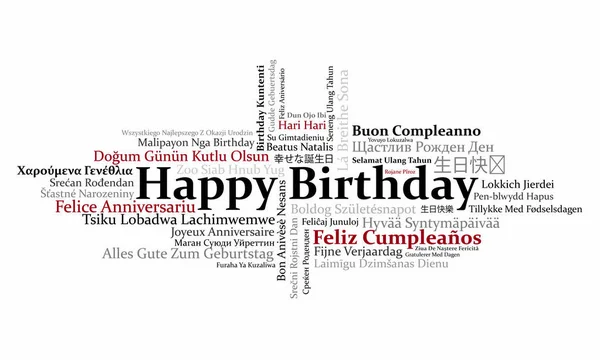 Feliz Cumpleaños Diferentes Idiomas — Archivo Imágenes Vectoriales