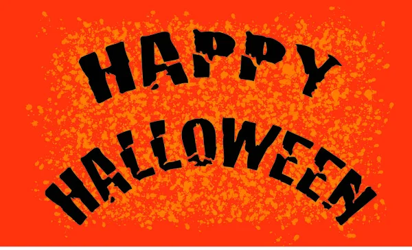 Cadılar Bayramı. Cadılar Bayramın kutlu olsun metin turuncu zemin üzerine kartıyla.