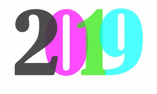 Yaratıcı Renkli Metin 2019 Yeni Yılınız Kutlu Olsun Yıl 2019 — Stok Vektör