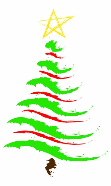 Darstellung Eines Weihnachtsbaums Weihnachtsbaum Auf Weißem Hintergrund — Stockfoto