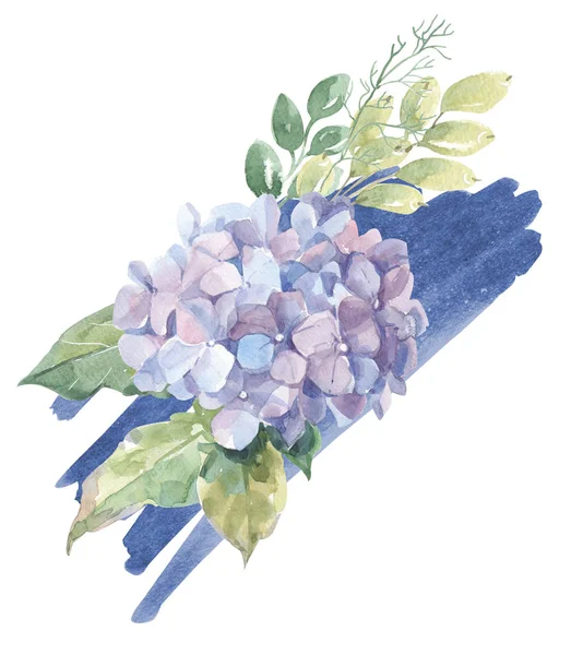 Aquarell-Komposition mit Retro-Blumen Stockbild