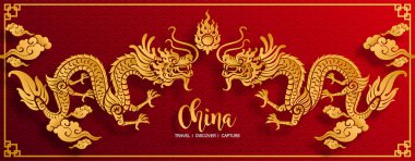 Mutlu çin yeni yıl 2020 yıl sıçan, kağıt kesilmiş sıçan karakteri, çiçek ve arka planda zanaat tarzı ile Asya elemanları. (Çince çevirisi : Happy chinese new year 2020, sıçan yılı)