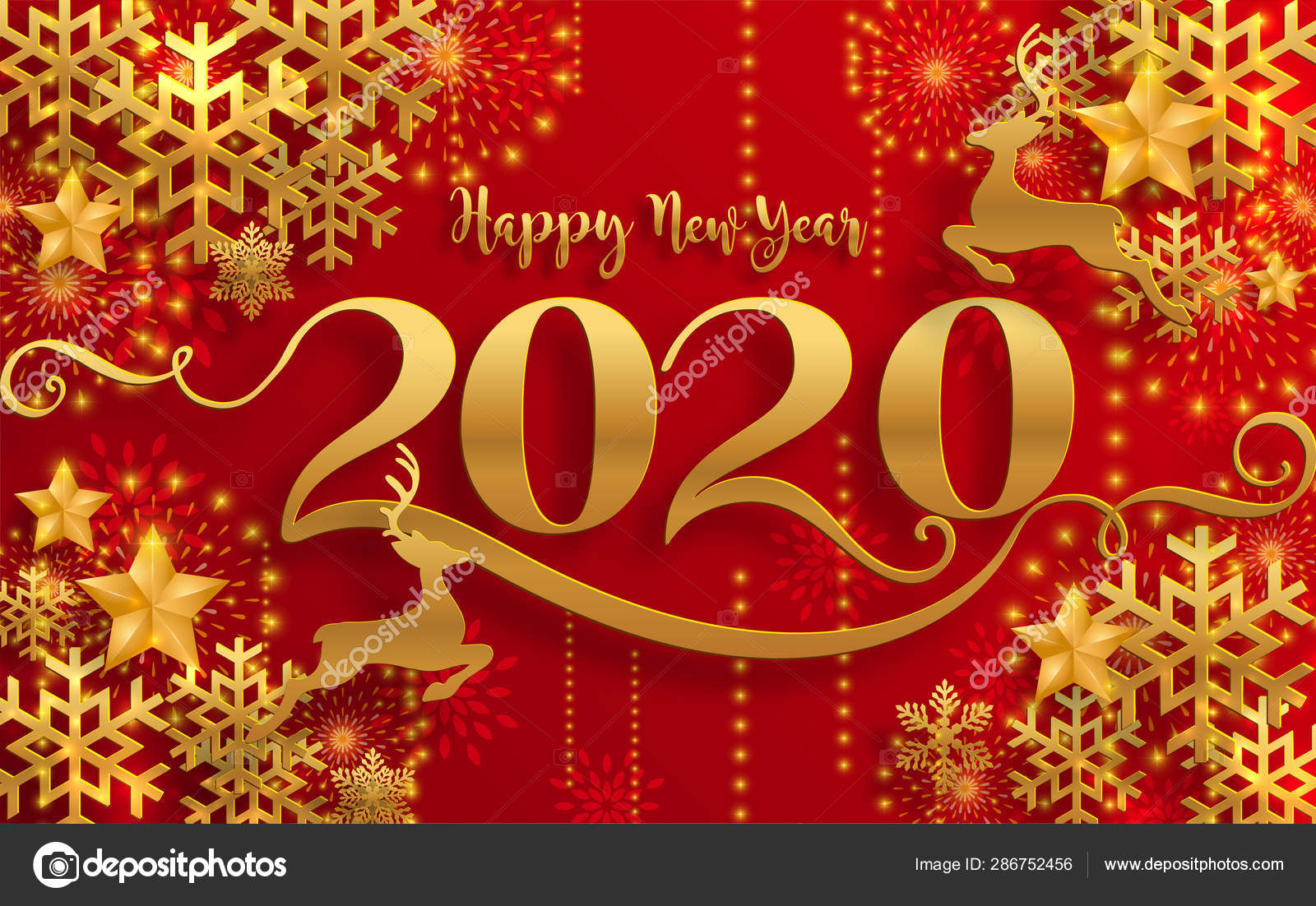 Merry Christmas Greetings Happy New Year 2020 Templates Beautiful Winter — Stock Vector ...
