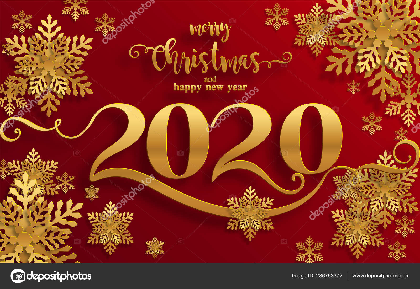 Merry Christmas Greetings Happy New Year 2020 Templates Beautiful Winter — Stock Vector ...