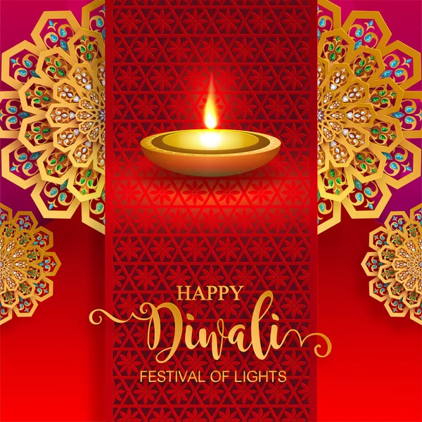 Diwali Deepavali Oder Dipavali Das Fest Der Lichter Indien Mit — Stockvektor