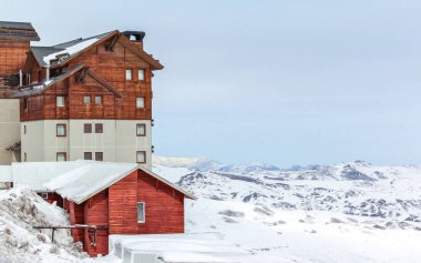 Santigo, Şili - Ağustos 2011 - Valle Nevado andes dağda görünümünü şaşırtıcı