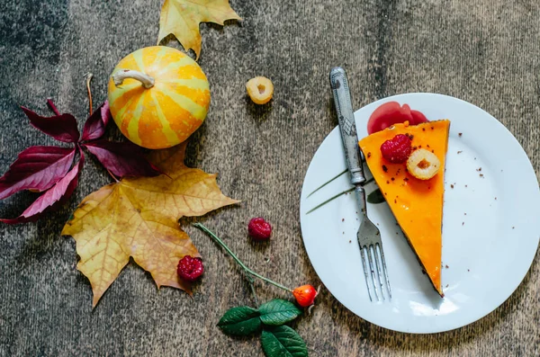 Tart Sea Buckthorn Chocolate Shortcrust Pastry Background Autumn — Stock Photo, Image