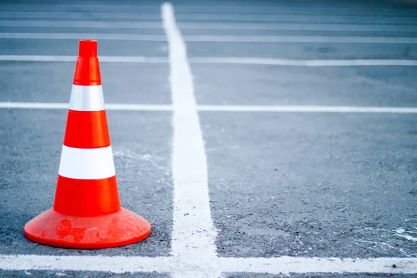 Road cone in the parking lot