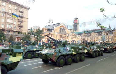 Prova geçit Ukrayna Bağımsızlık günü üzerinde 18 Ağustos 2018. Askeri teçhizat