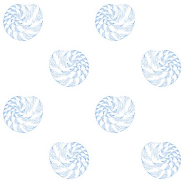 Elle çizilmiş zentangle tarzı kabuklu deniz ürünleri sorunsuz mavi beyaz desen baskı hisse senedi vektör çizim için web için